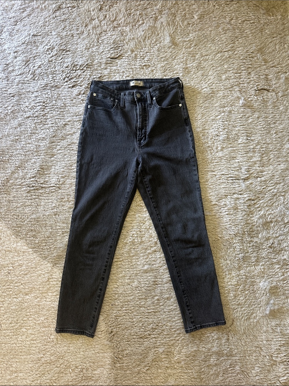 Madewell Black High-Rise Straight-Leg Jeans